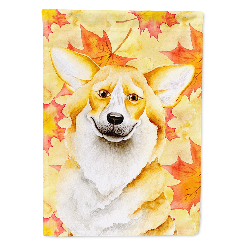 CK1404CHF Corgi Fall Flag Canvas - House Size