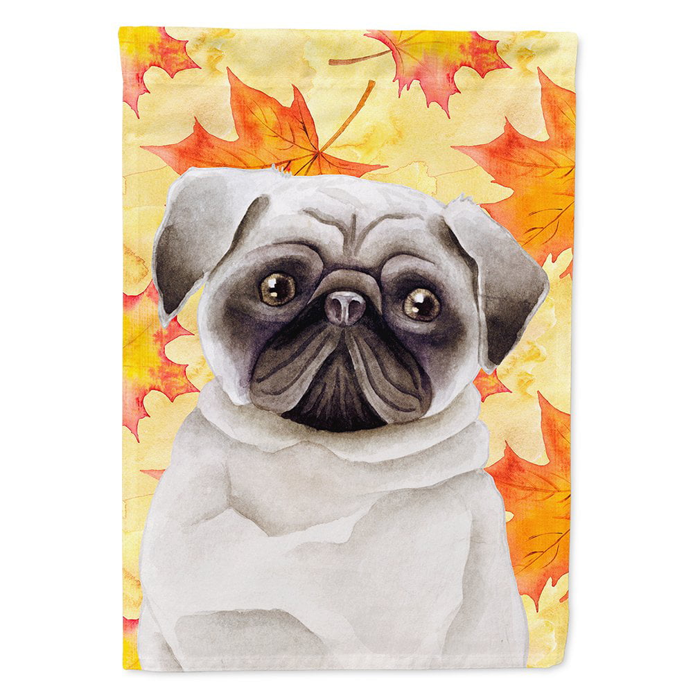 CK1406CHF Pug Fall Flag Canvas - House Size