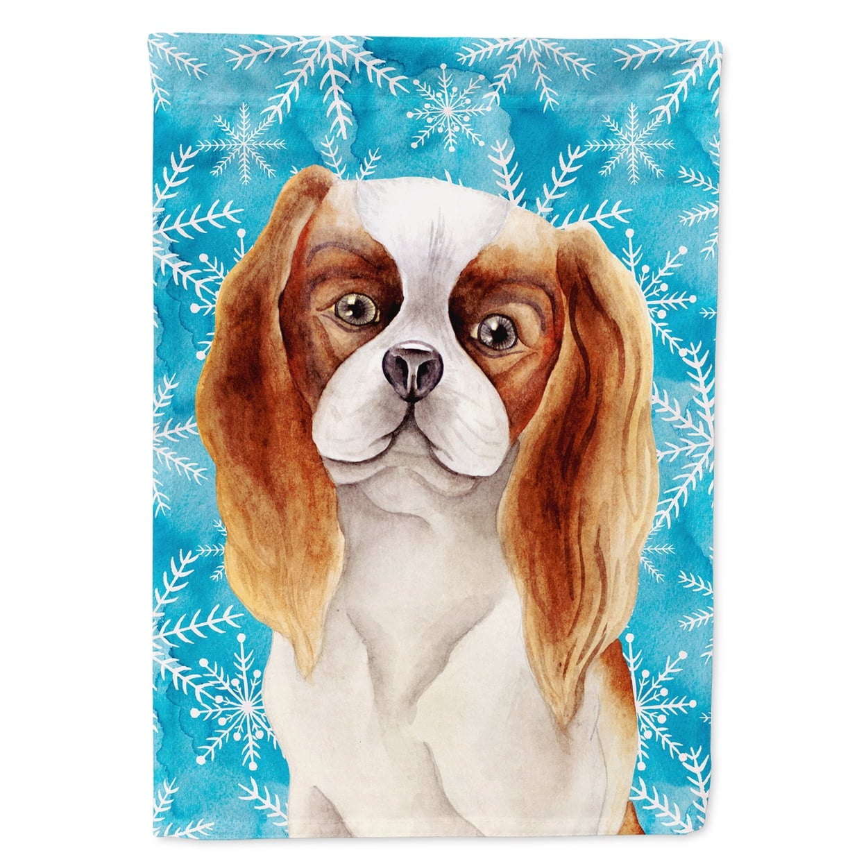 CK1412CHF Cavalier Spaniel Winter Flag Canvas - House Size