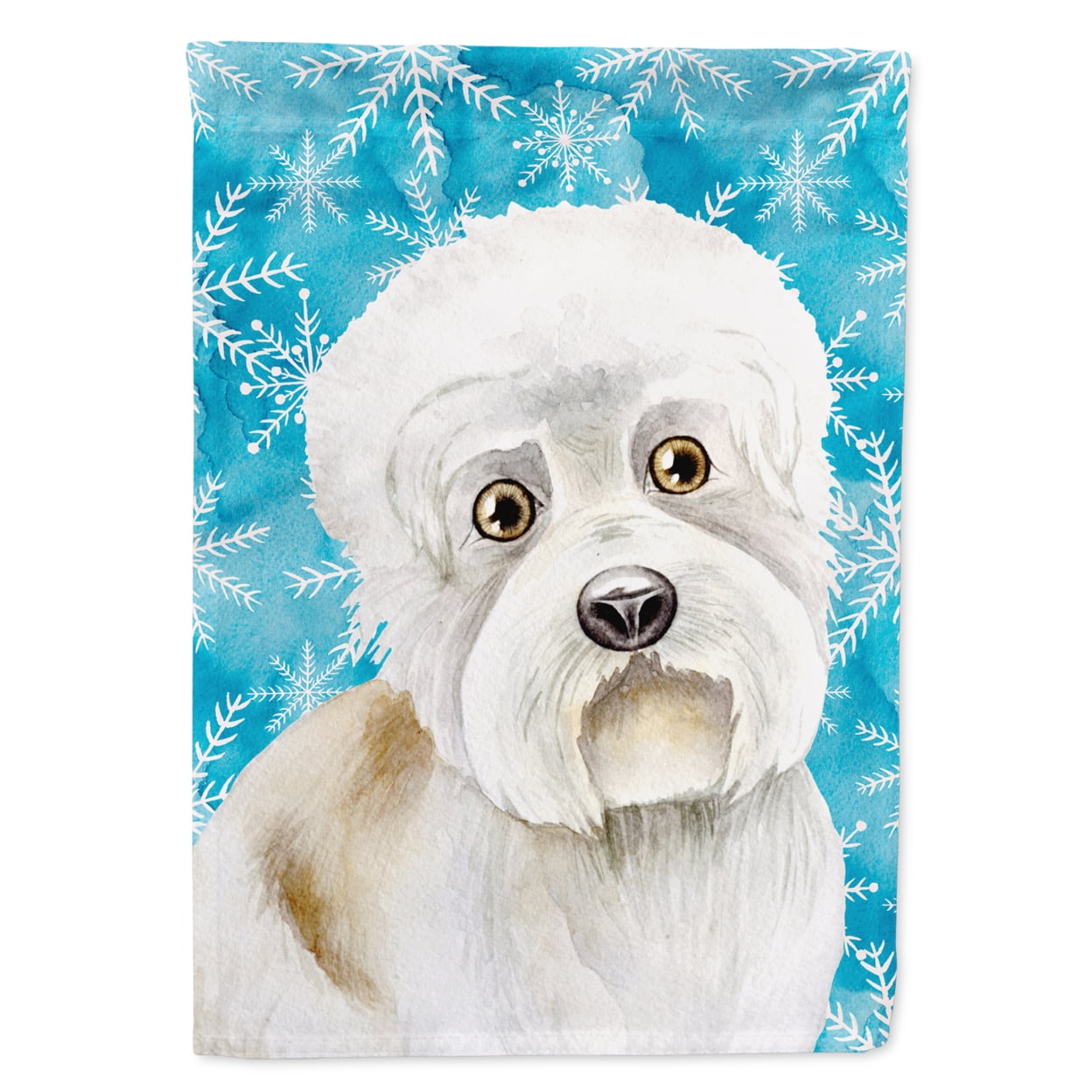 Dandie Dinmont Winter Flag Canvas - House Size