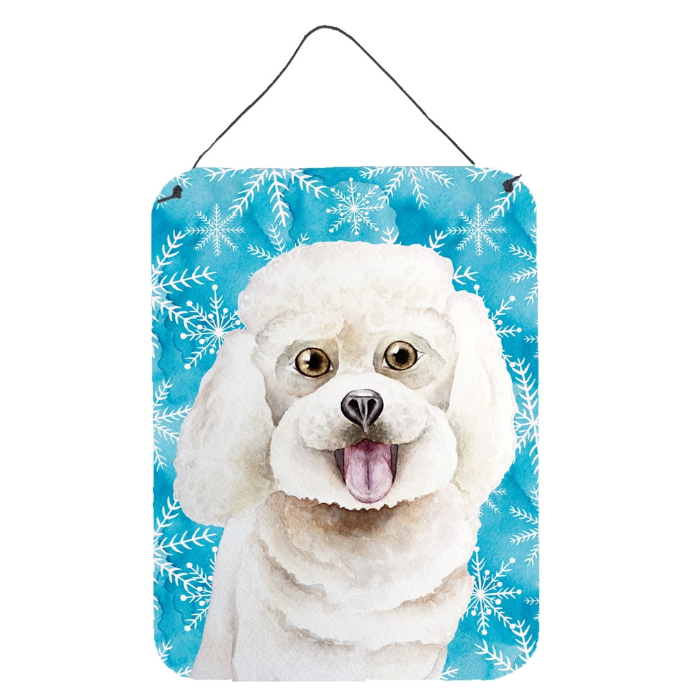 Bichon Frise Winter Wall or Door Hanging Prints