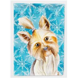 Yorkie Yorkshier Terrier Winter Flag - Garden Size