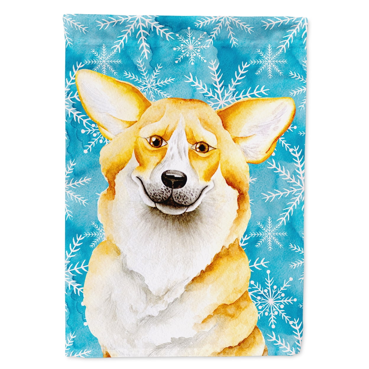 Corgi Winter Flag - Garden Size