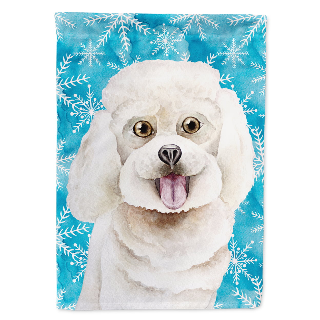 Bichon Frise Winter Flag - Garden Size