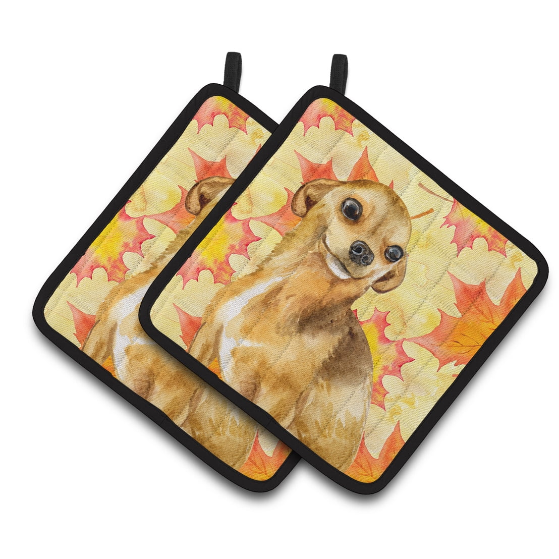 Chihuahua Fall Pair of Pot Holders