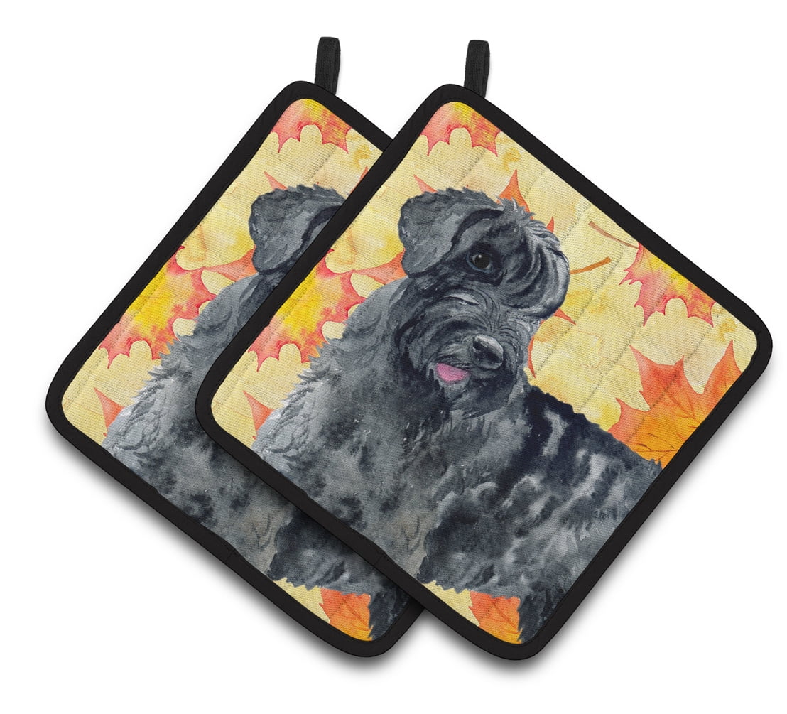 Giant Schnauzer Fall Pair of Pot Holders
