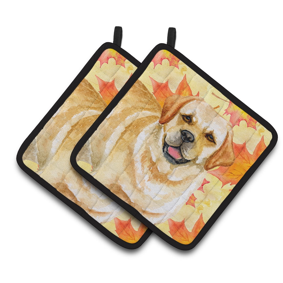 Golden Retriever Fall Pair of Pot Holders