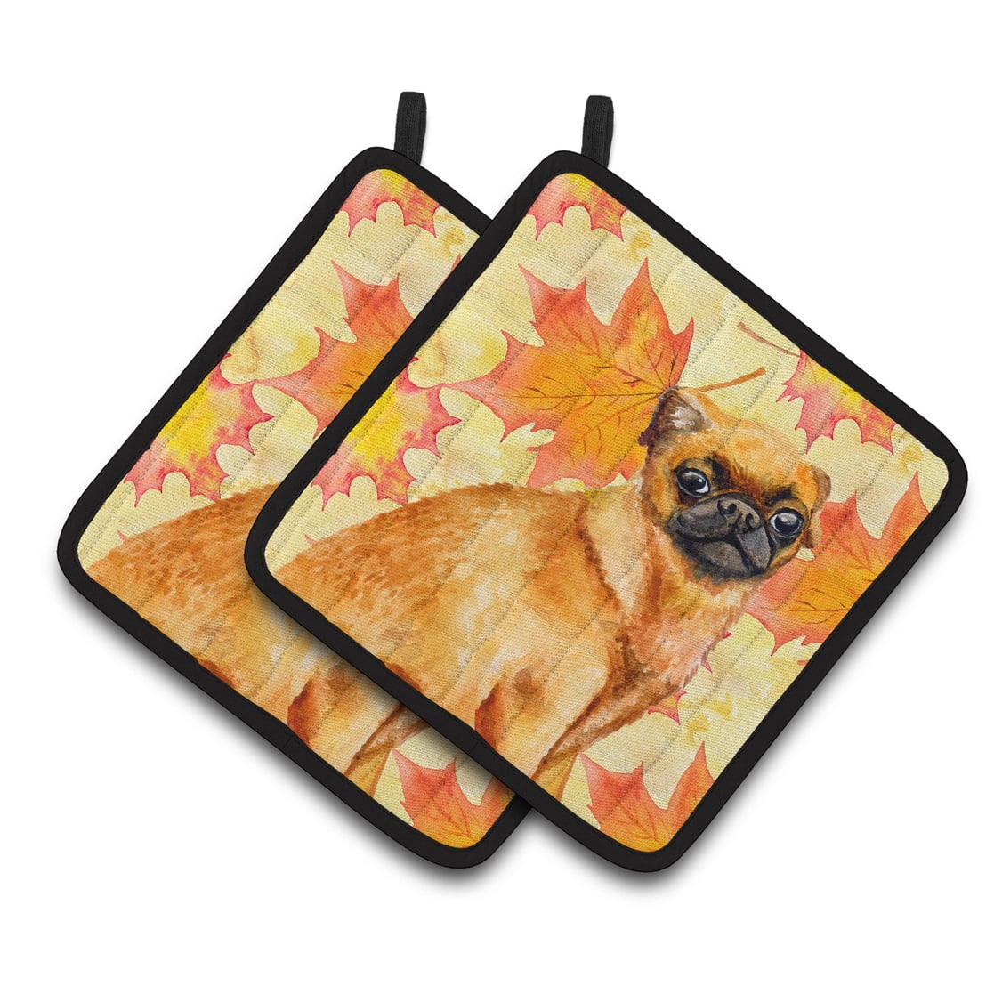 BB9928PTHD Small Brabant Griffon Fall Pair of Pot Holders