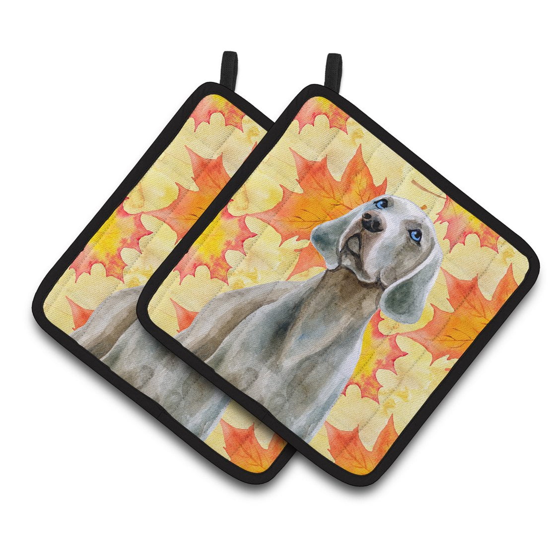 Weimaraner Fall Pair of Pot Holders