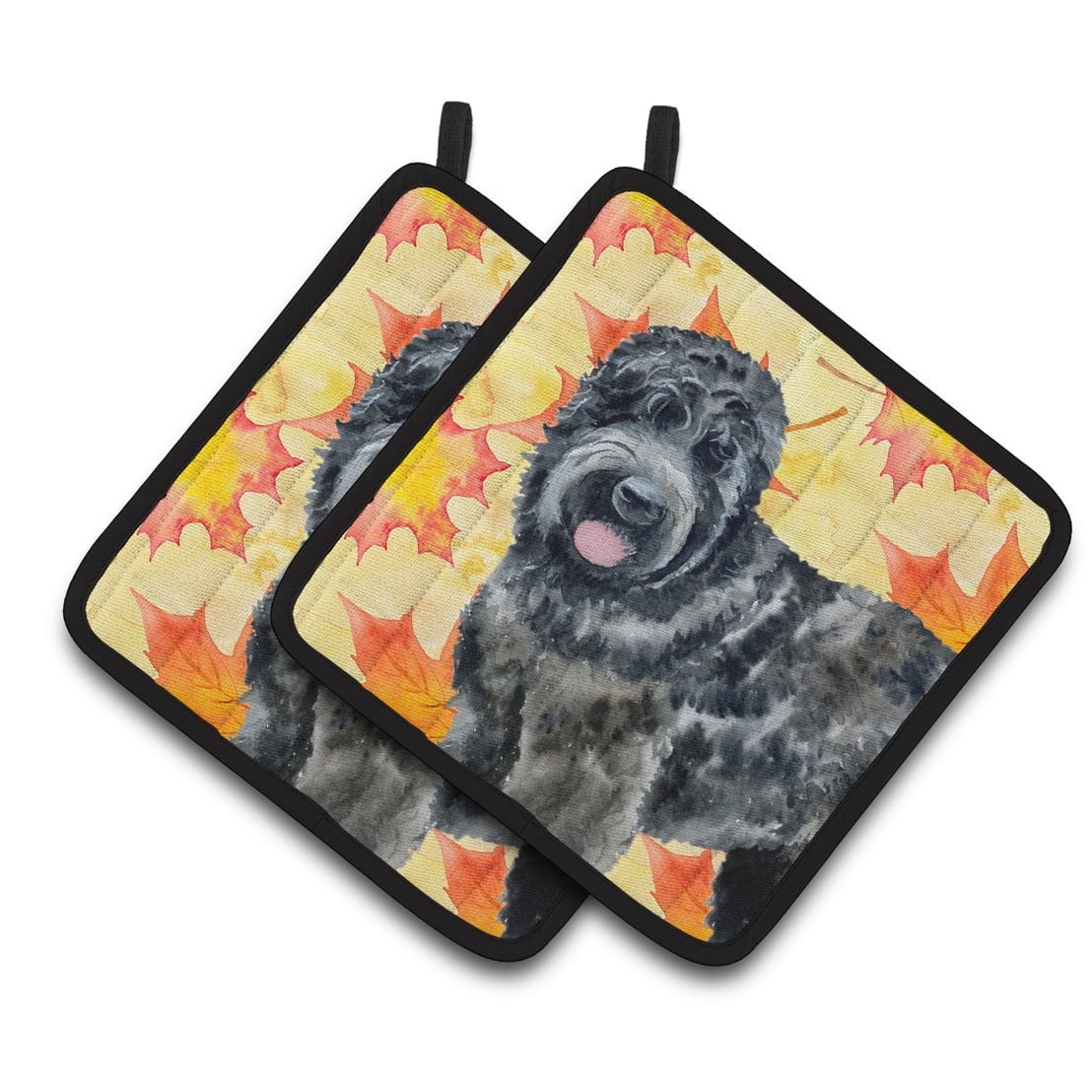 BB9938PTHD Black Russian Terrier Fall Pair of Pot Holders