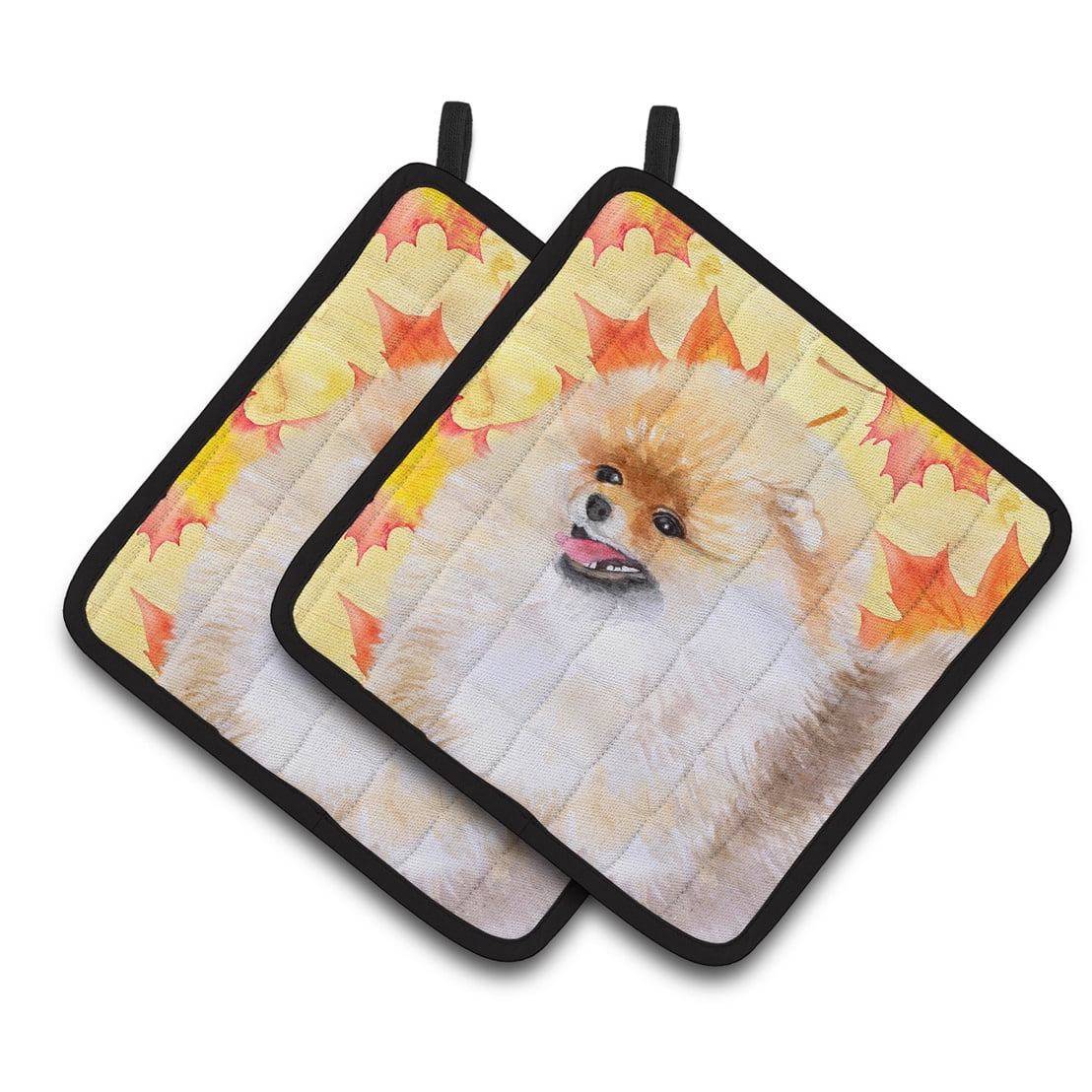 BB9943PTHD Pomeranian Fall Pair of Pot Holders