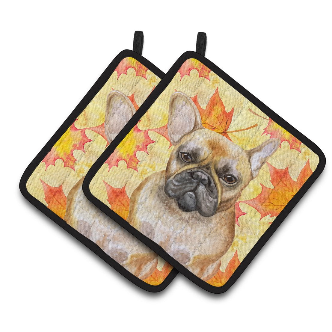 French Bulldog Fall Pair of Pot Holders