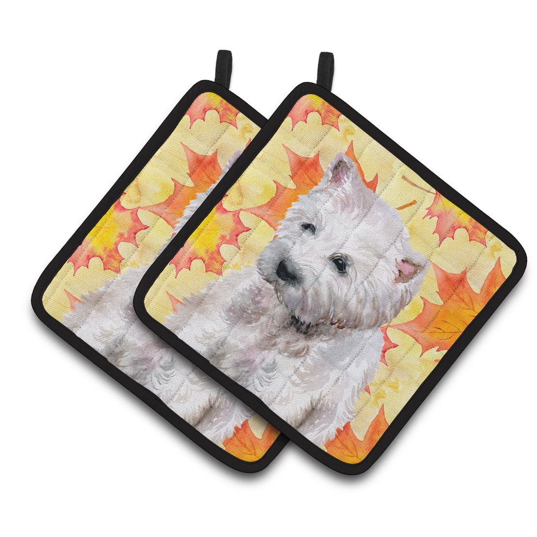 Westie Fall Pair of Pot Holders