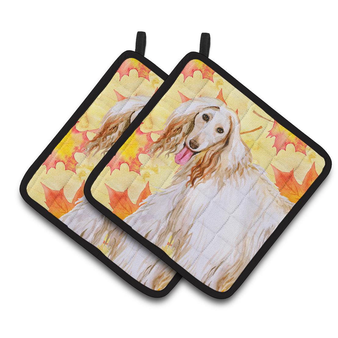 Afghan Hound Fall Pair of Pot Holders