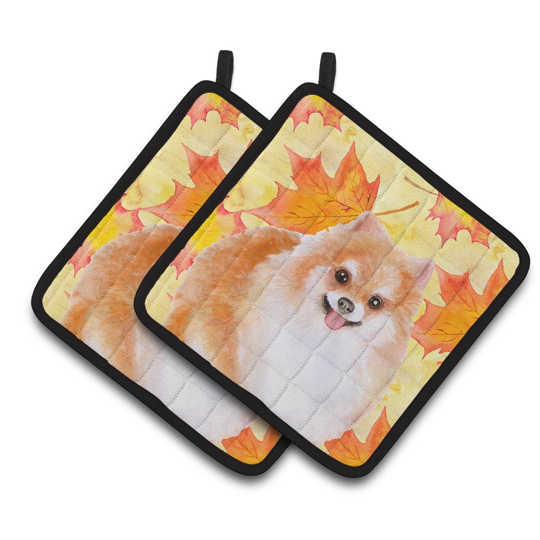 Pomeranian No. 2 Fall Pair of Pot Holders