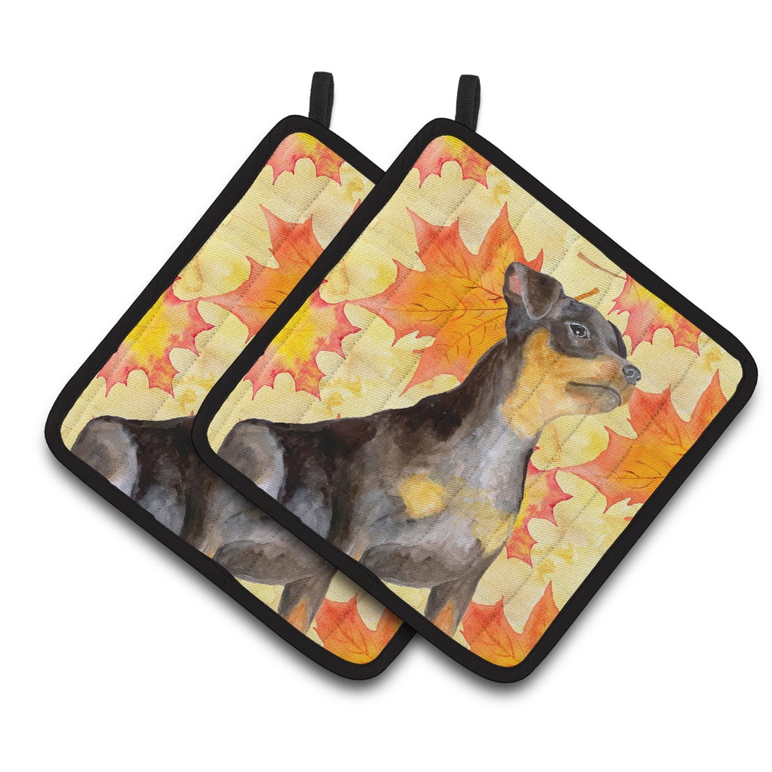 Miniature Pinscher No. 2 Fall Pair of Pot Holders