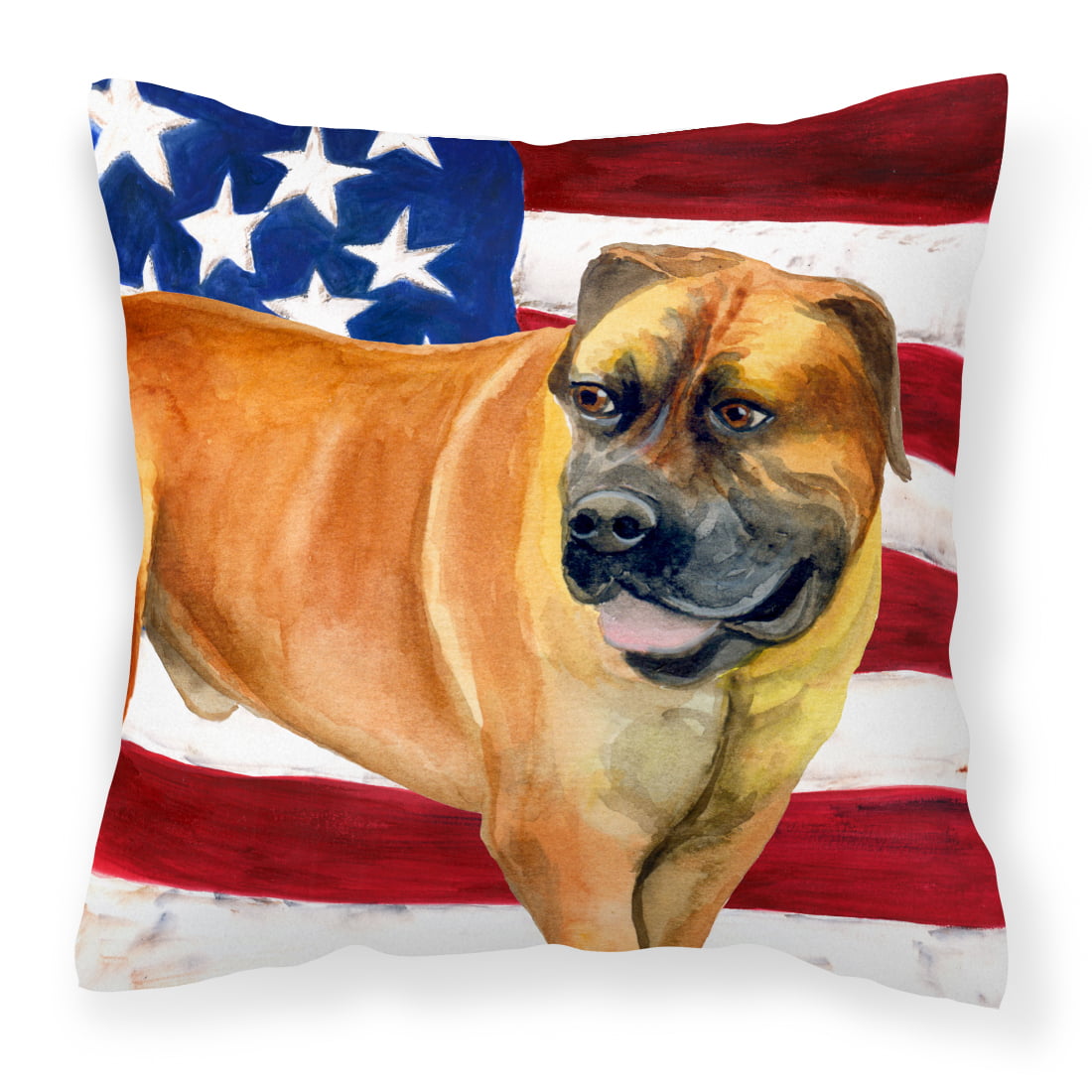 Boerboel Mastiff Patriotic Fabric Decorative Pillow