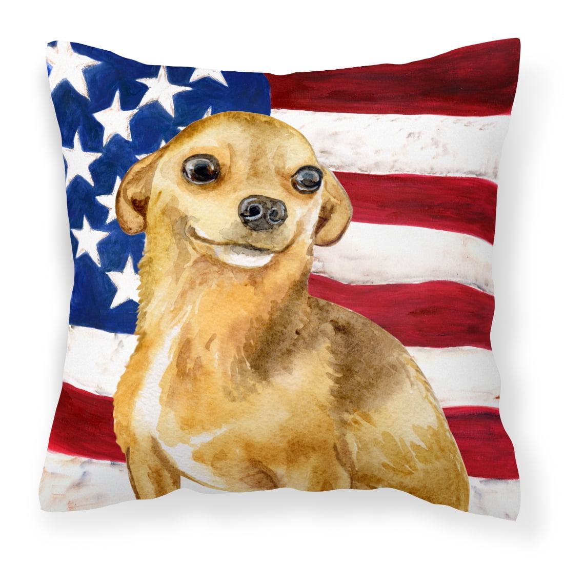 Chihuahua Patriotic Fabric Decorative Pillow