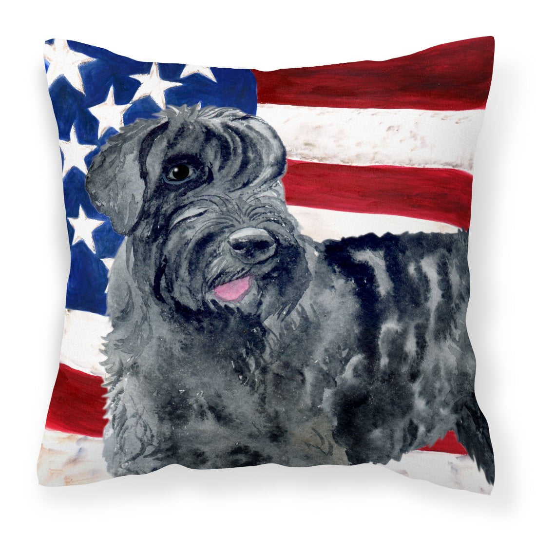 Giant Schnauzer Patriotic Fabric Decorative Pillow