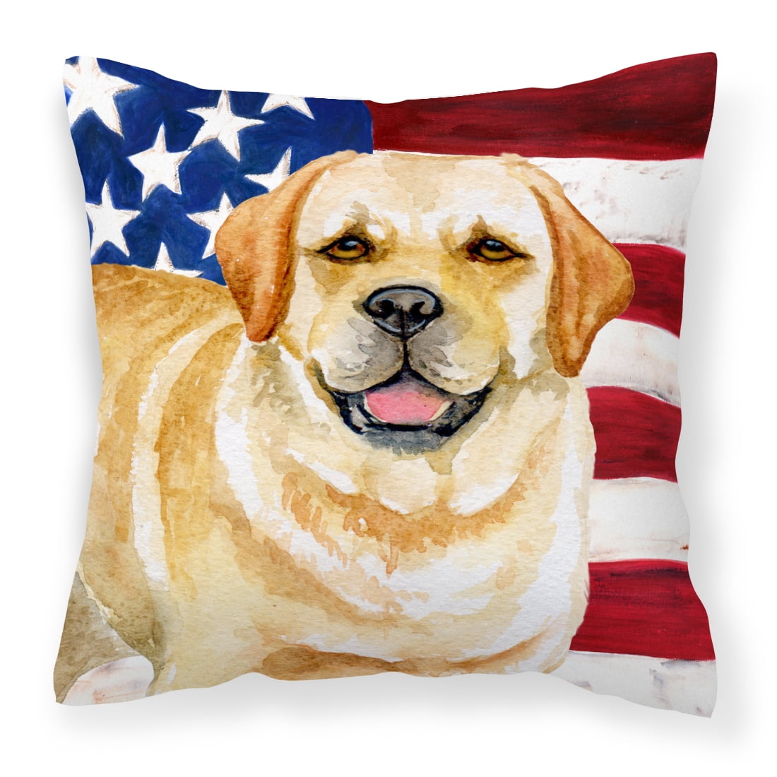Golden Retriever Patriotic Fabric Decorative Pillow