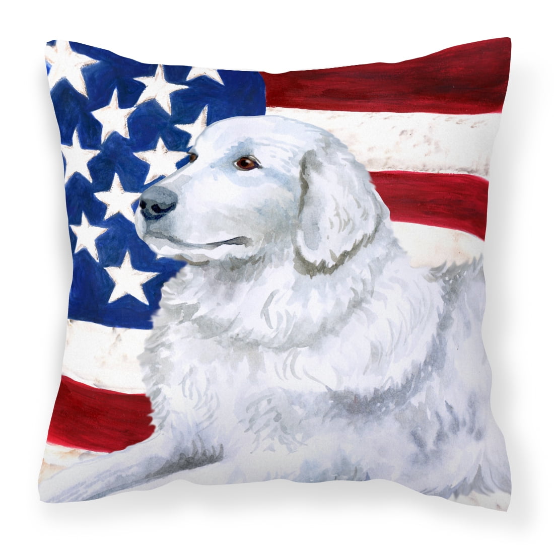 Maremma Sheepdog Patriotic Fabric Decorative Pillow