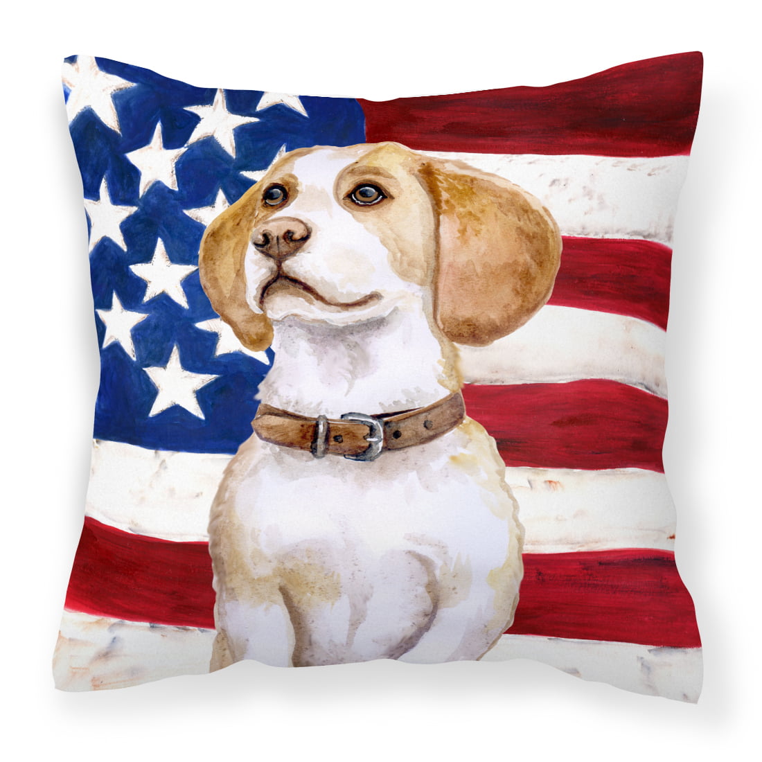 Beagle Patriotic Fabric Decorative Pillow