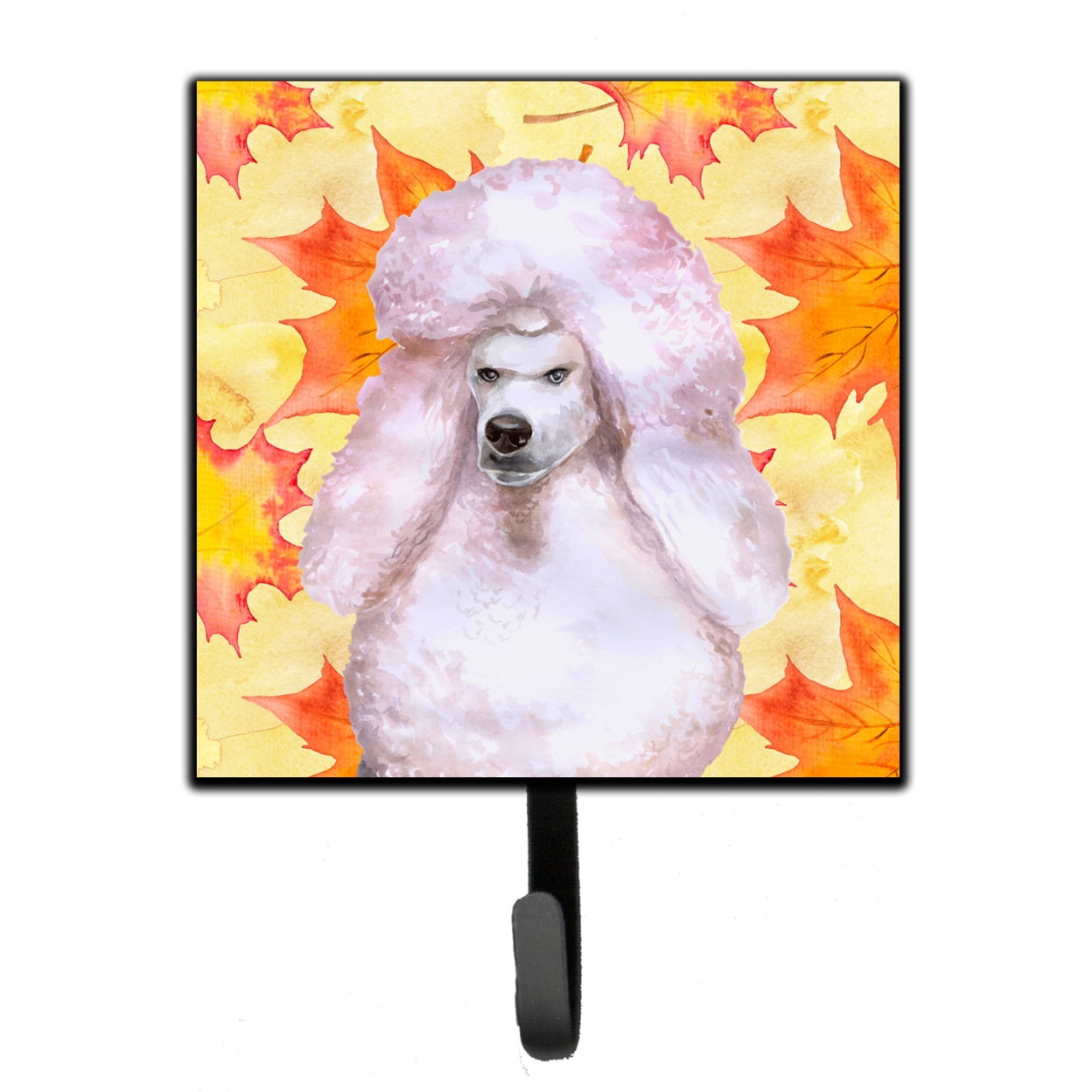 White Standard Poodle Fall Leash or Key Holder