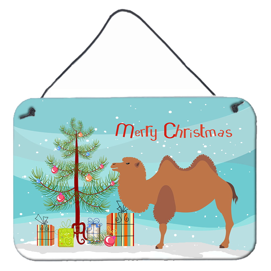 Bactrian Camel Christmas Wall or Door Hanging Prints