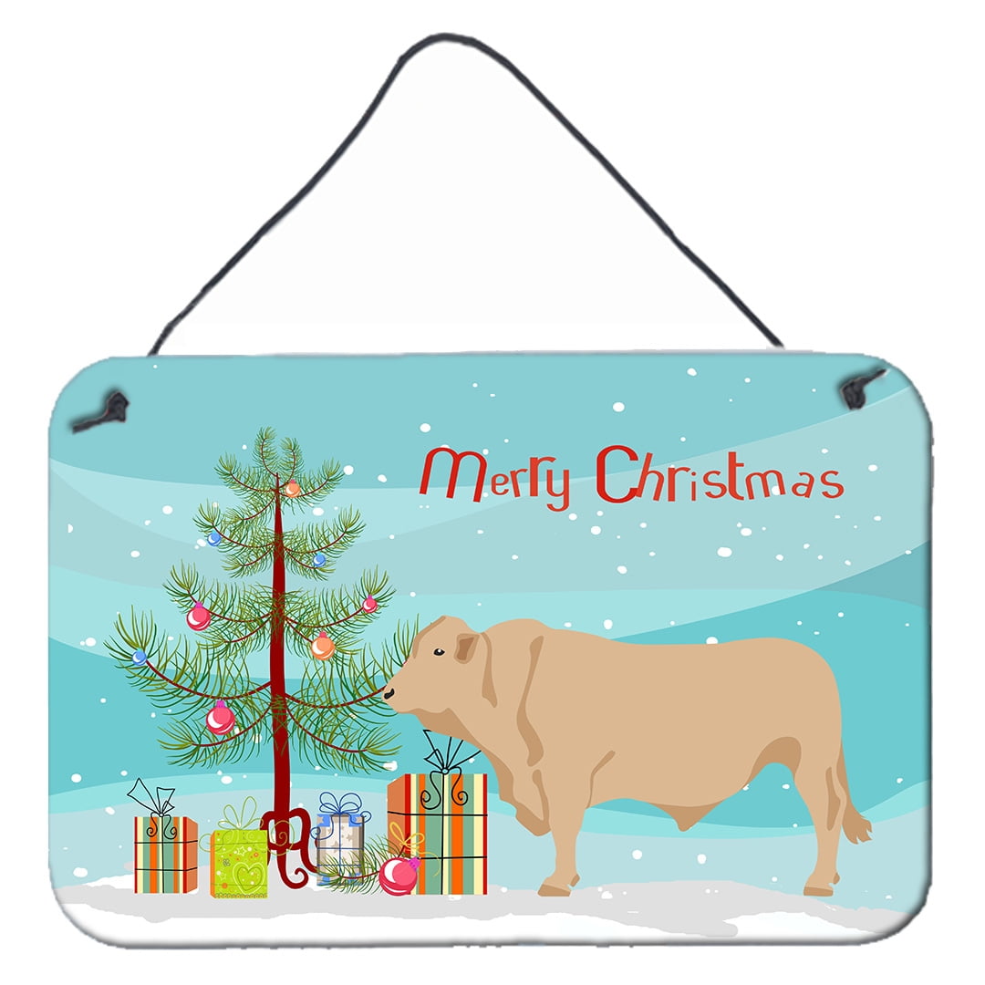 Charolais Cow Christmas Wall or Door Hanging Prints