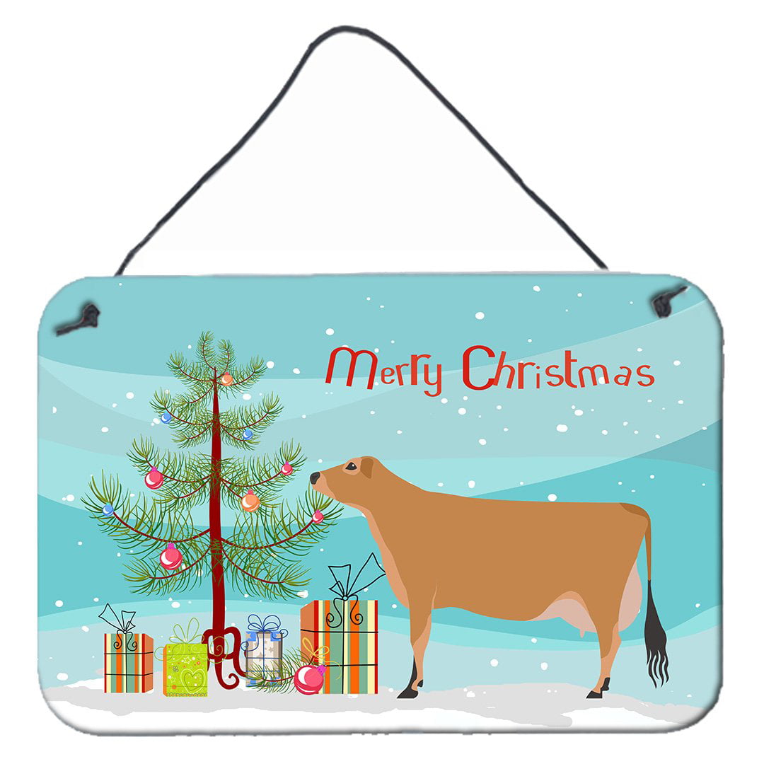 Jersey Cow Christmas Wall or Door Hanging Prints