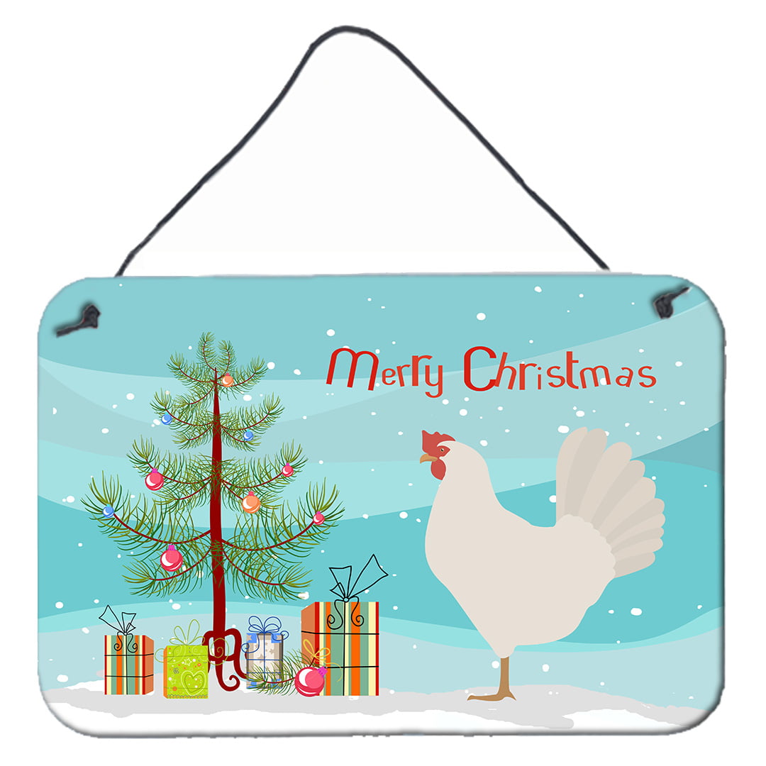 Leghorn Chicken Christmas Wall or Door Hanging Prints