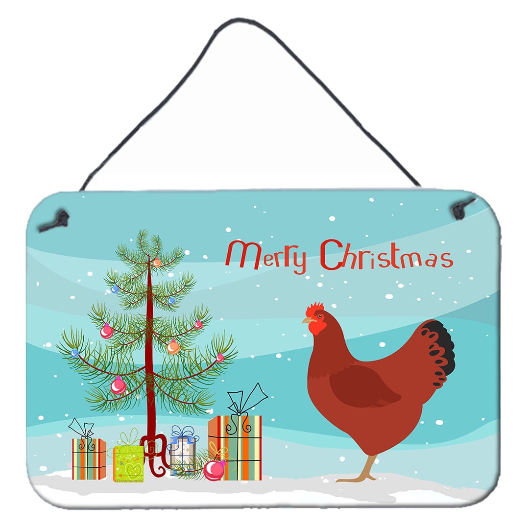 New Hampshire Red Chicken Christmas Wall or Door Hanging Prints
