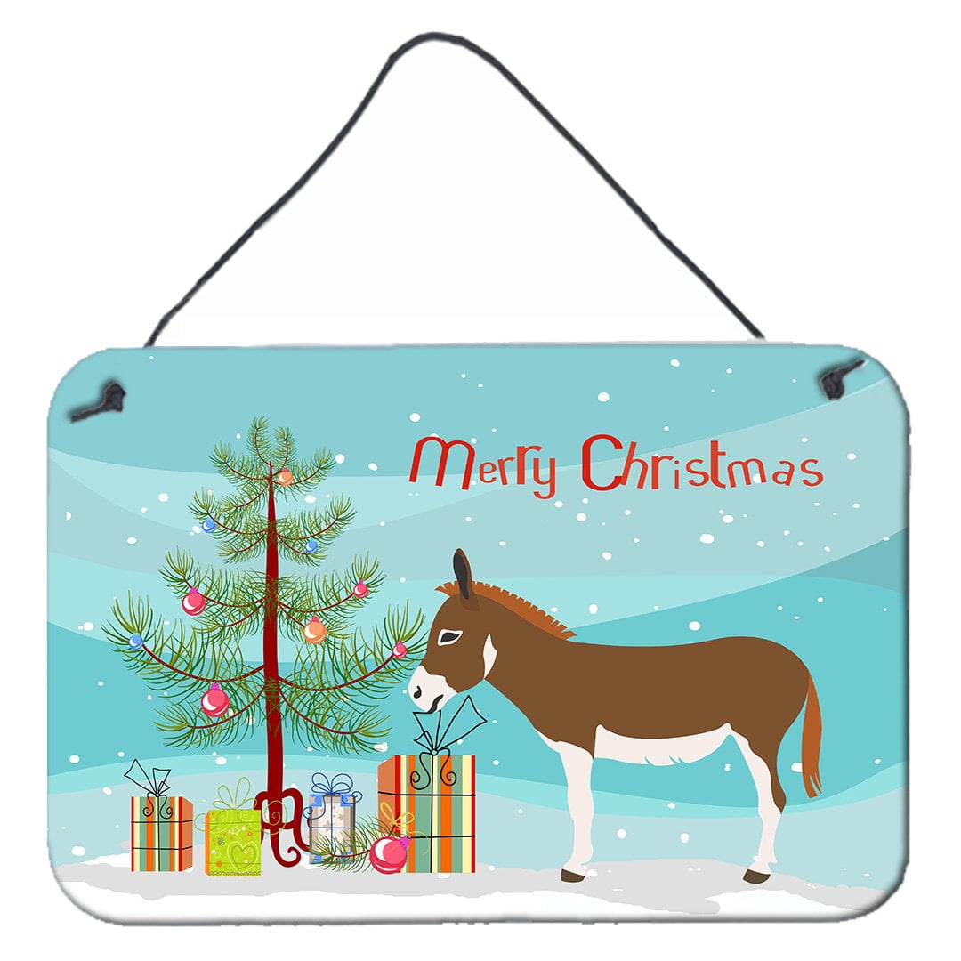 Miniature Mediterranian Donkey Christmas Wall or Door Hanging Prints