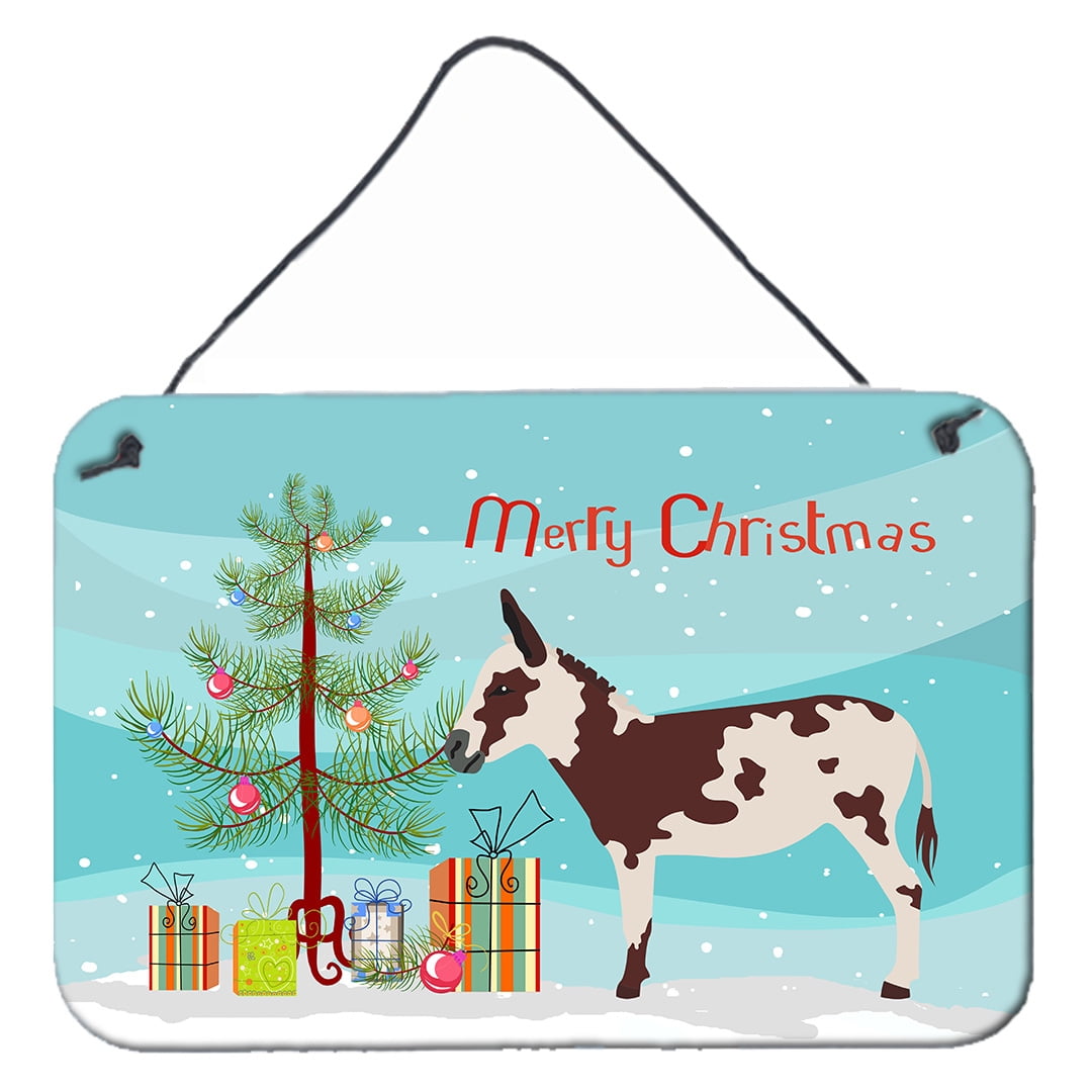 American Spotted Donkey Christmas Wall or Door Hanging Prints