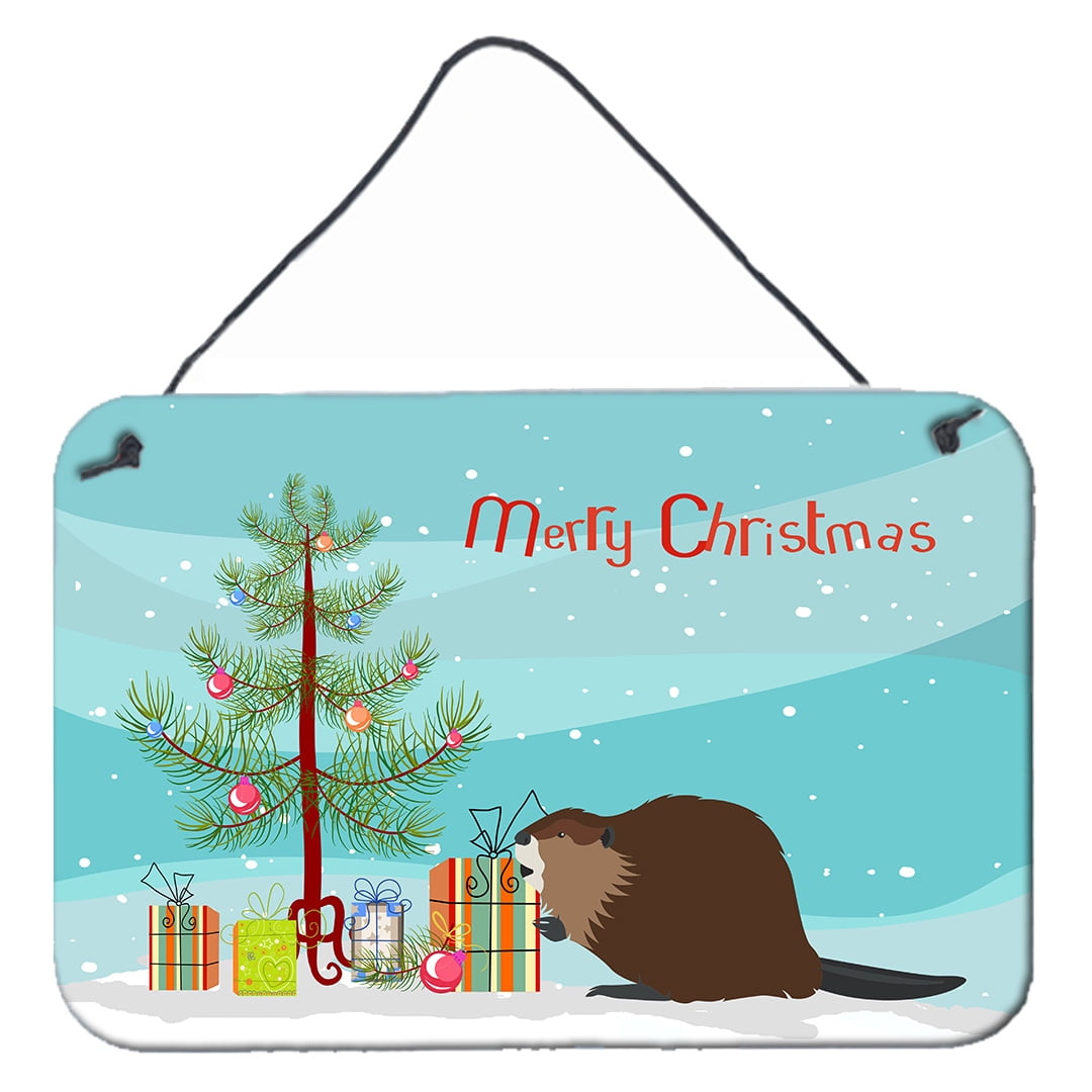 Eurasian Beaver Christmas Wall or Door Hanging Prints