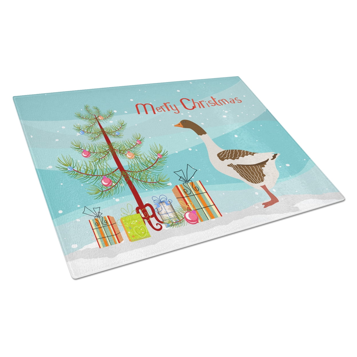 Pomeranian Rogener Goose Christmas Glass Cutting Board - Large