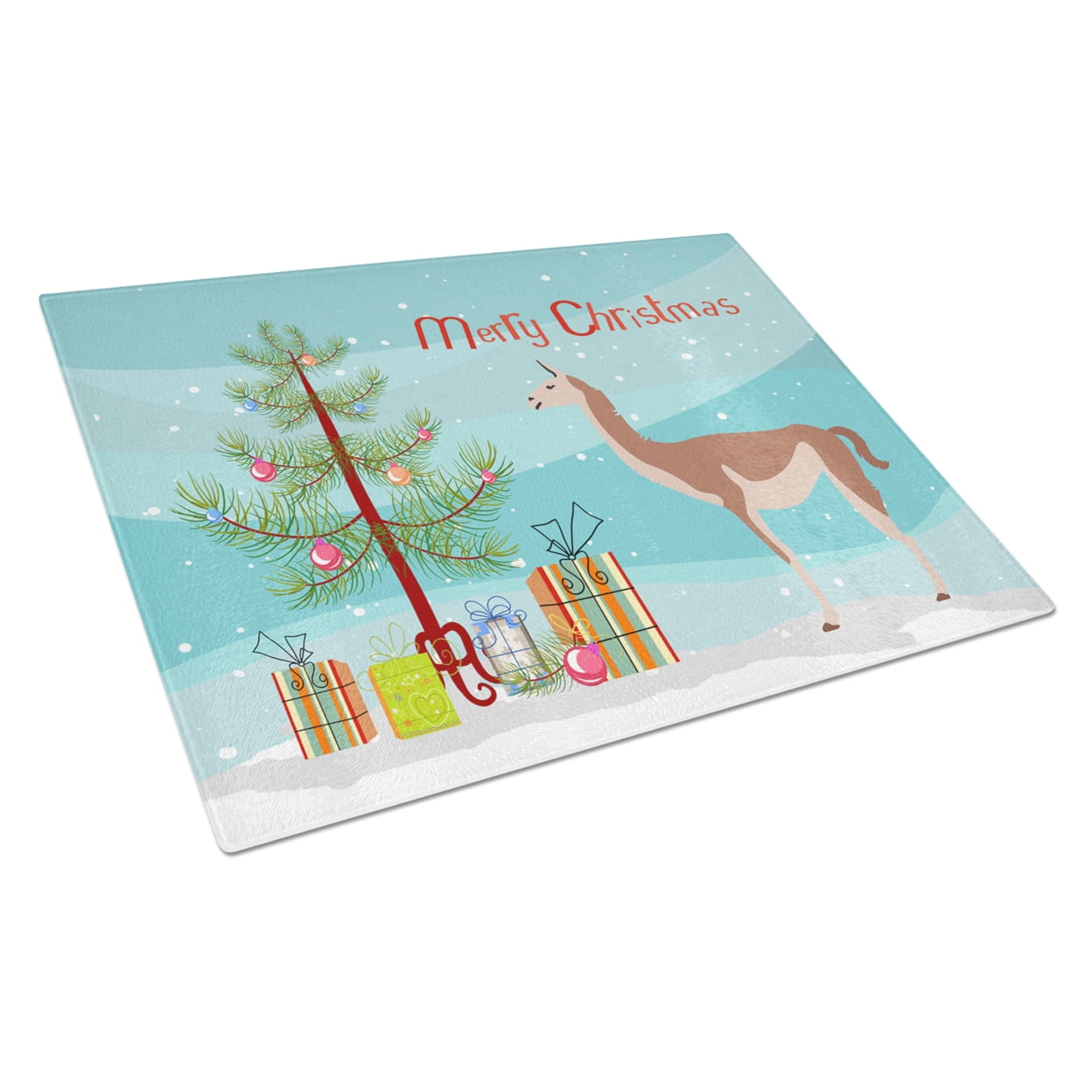 Guanaco Christmas Glass Cutting Board - Large
