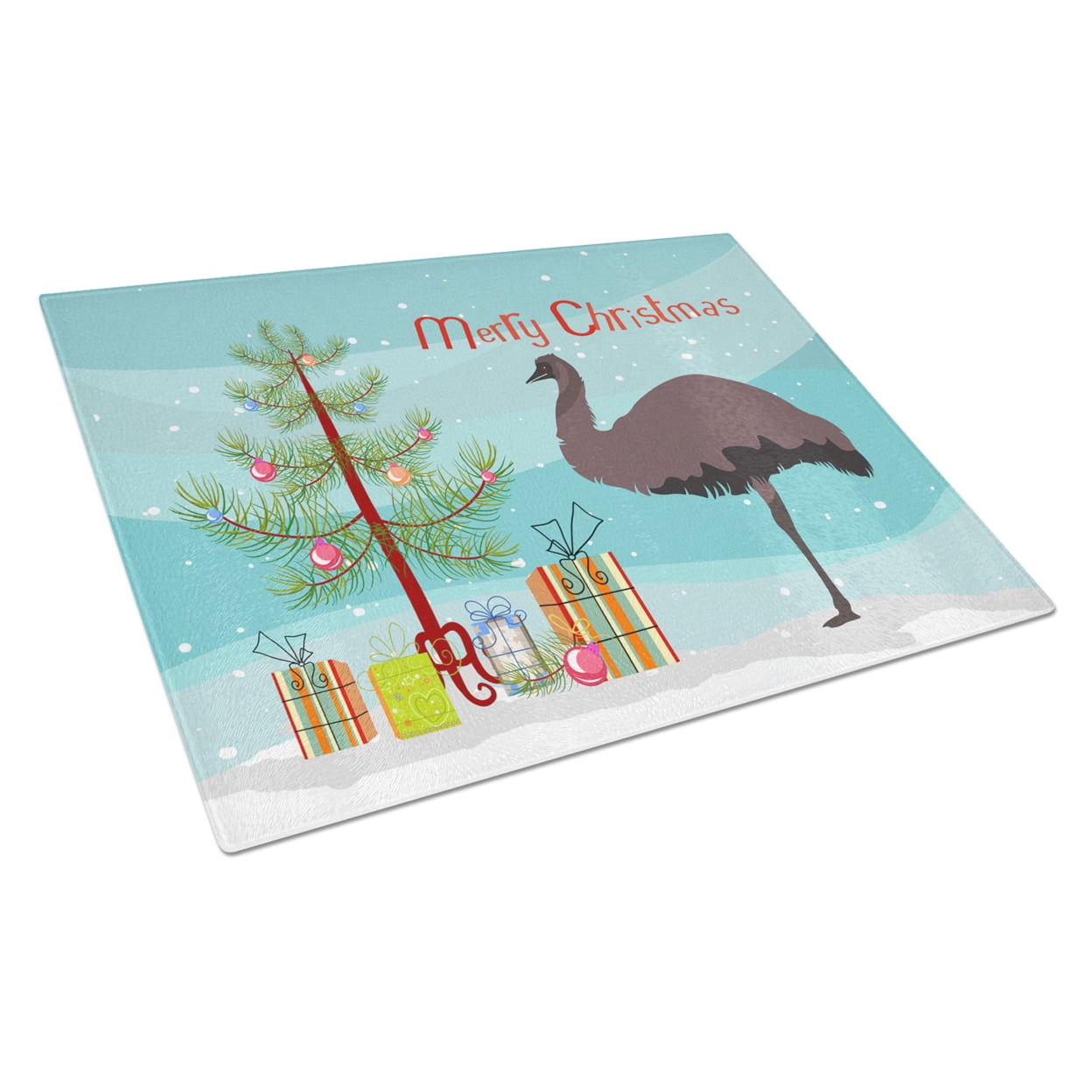 Emu Christmas Glass Cutting Board - Large