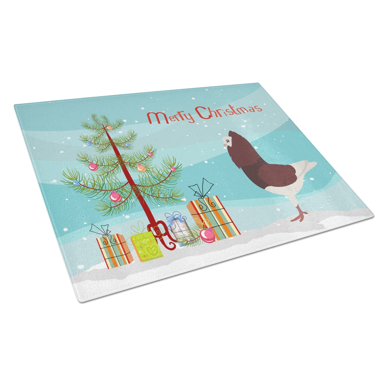 Capuchin Red Pigeon Christmas Glass Cutting Board - Large