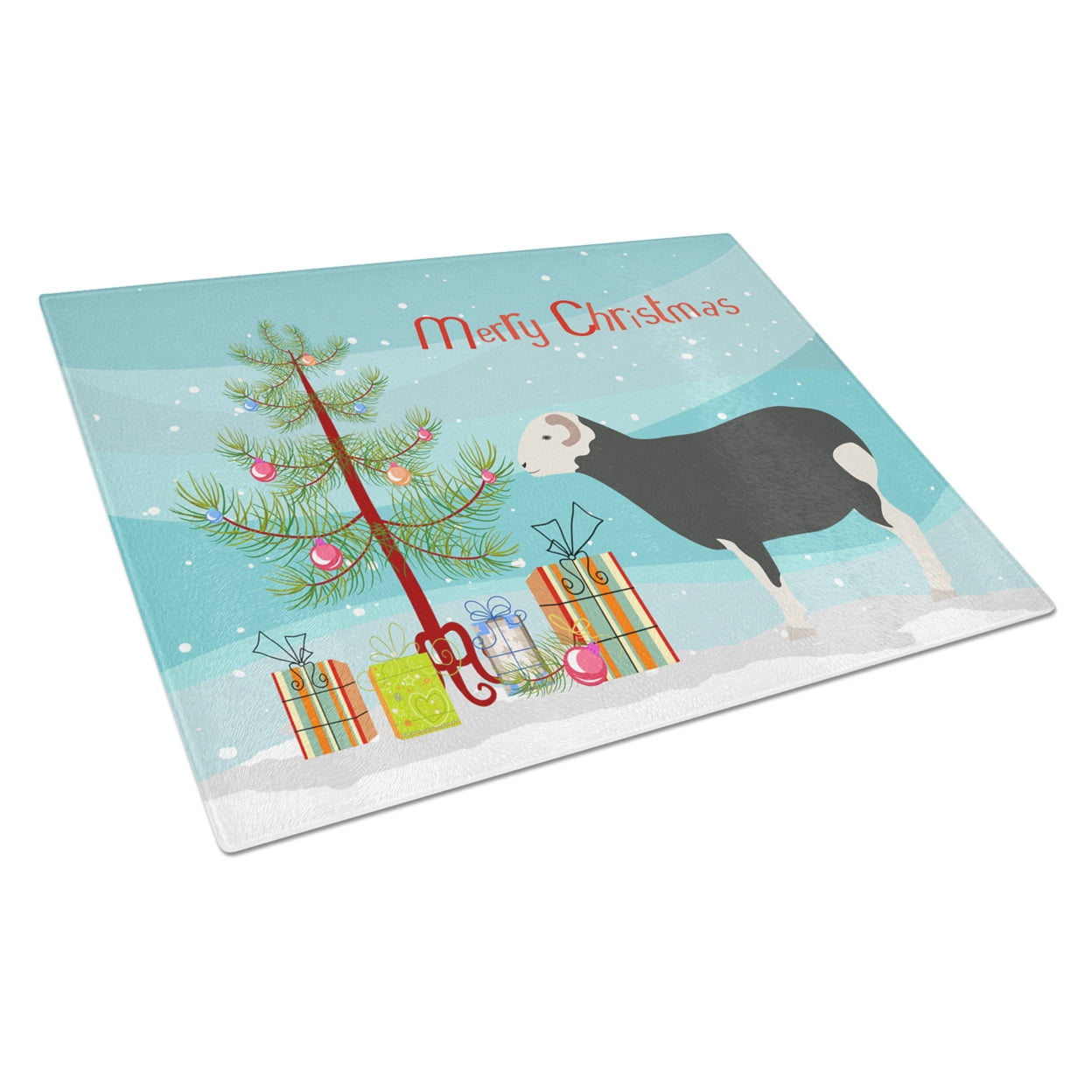 Herwick Sheep Christmas Glass Cutting Board - Large