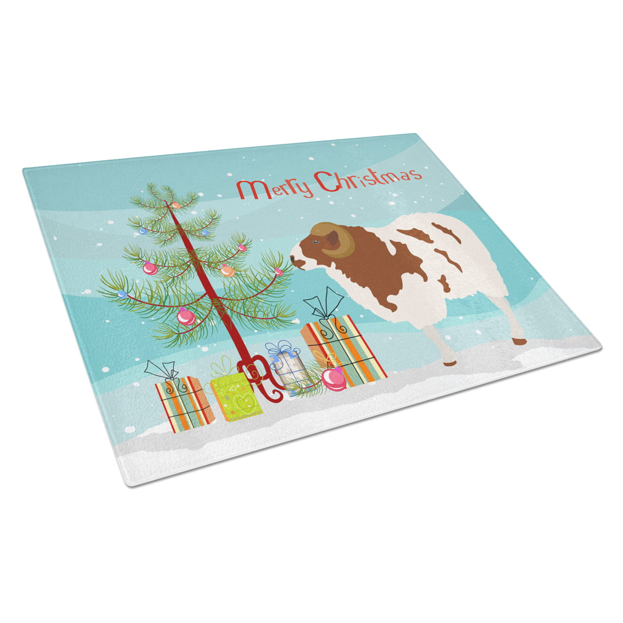Jacob Sheep Christmas Glass Cutting Board - Large