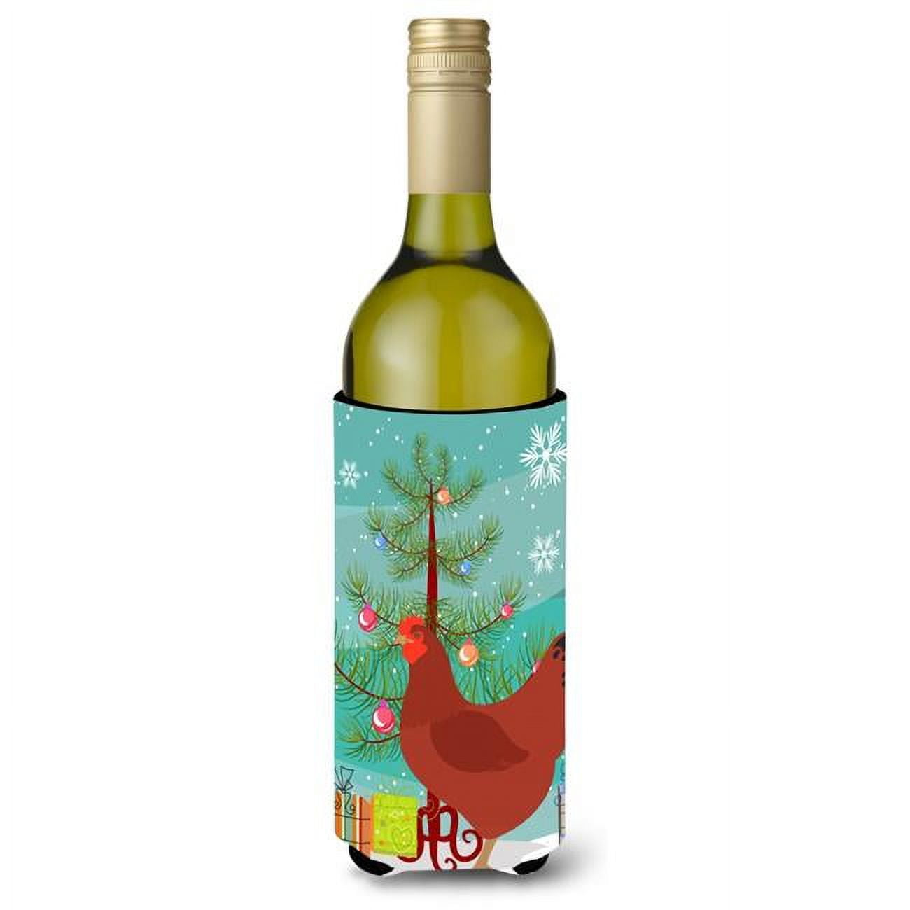 Picture of Carolines Treasures BB9210LITERK New Hampshire Red Chicken Christmas Wine Bottle Beverge Insulator Hugger