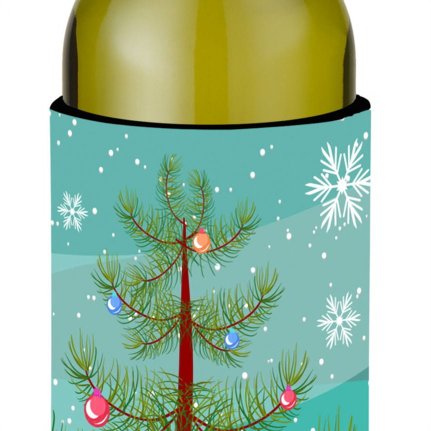 Picture of Carolines Treasures BB9212LITERK Mule Christmas Wine Bottle Beverge Insulator Hugger