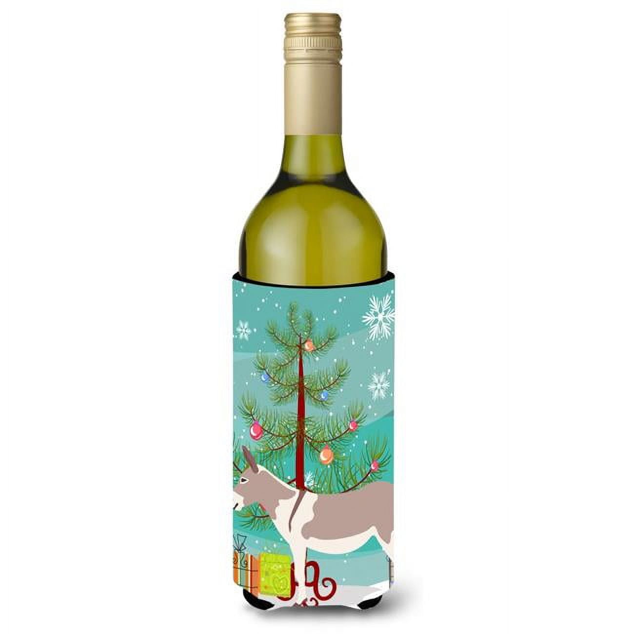 Picture of Carolines Treasures BB9213LITERK Australian Teamster Donkey Christmas Wine Bottle Beverge Insulator Hugger