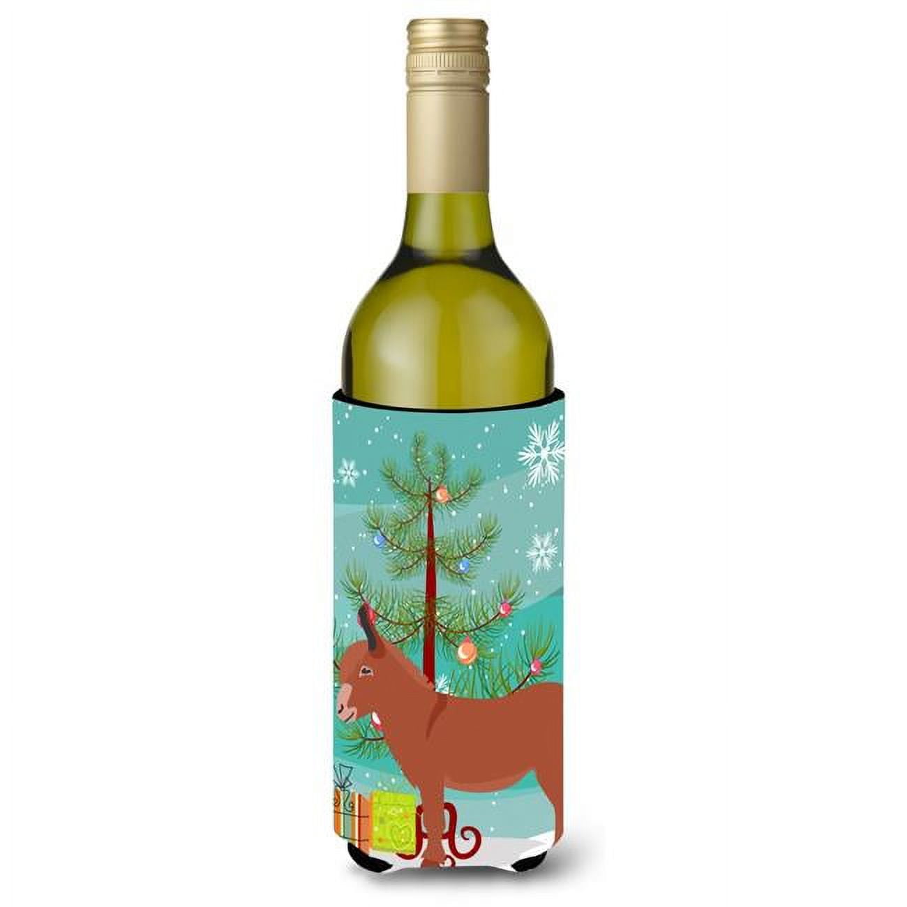 Picture of Carolines Treasures BB9215LITERK Irish Donkey Christmas Wine Bottle Beverge Insulator Hugger