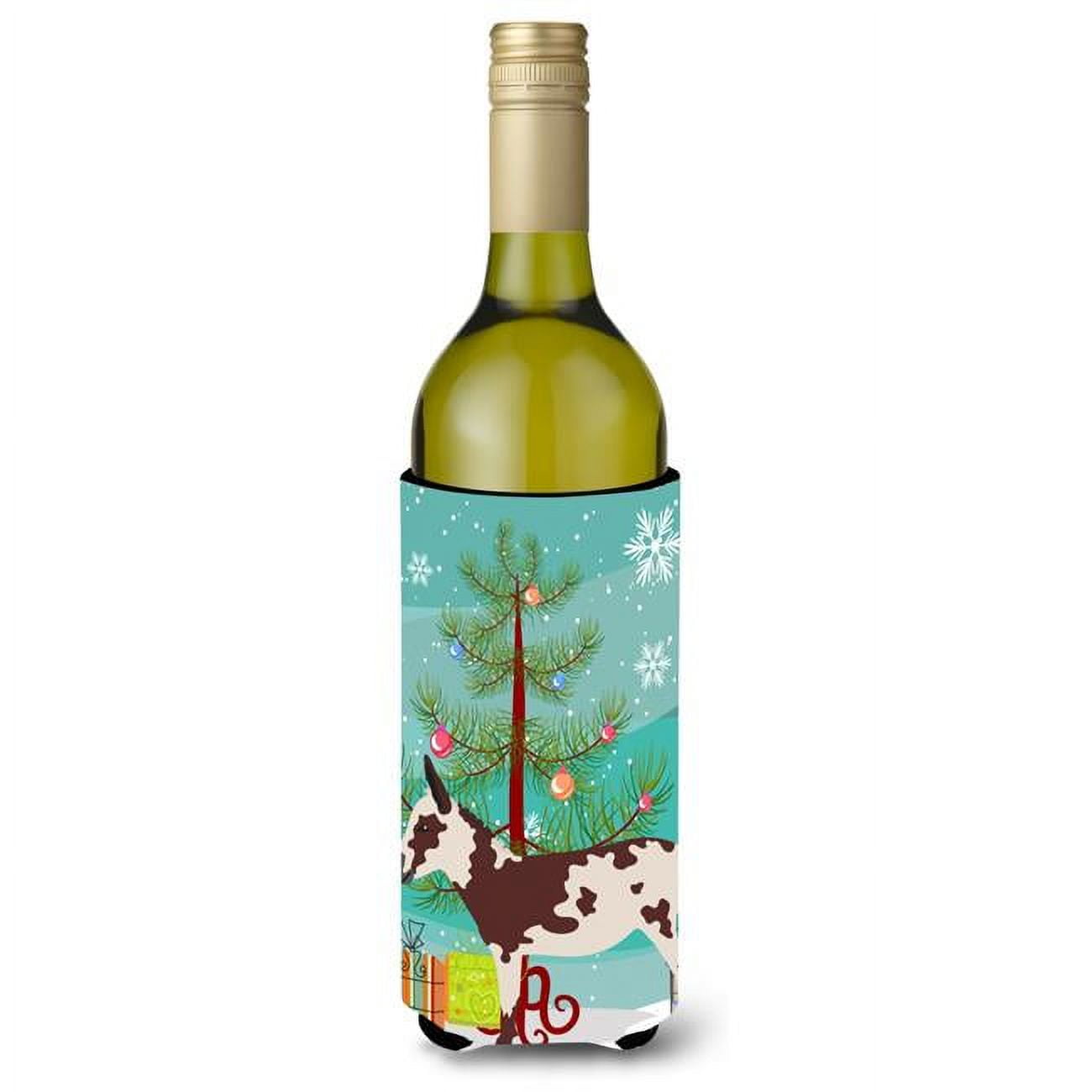Picture of Carolines Treasures BB9218LITERK American Spotted Donkey Christmas Wine Bottle Beverge Insulator Hugger