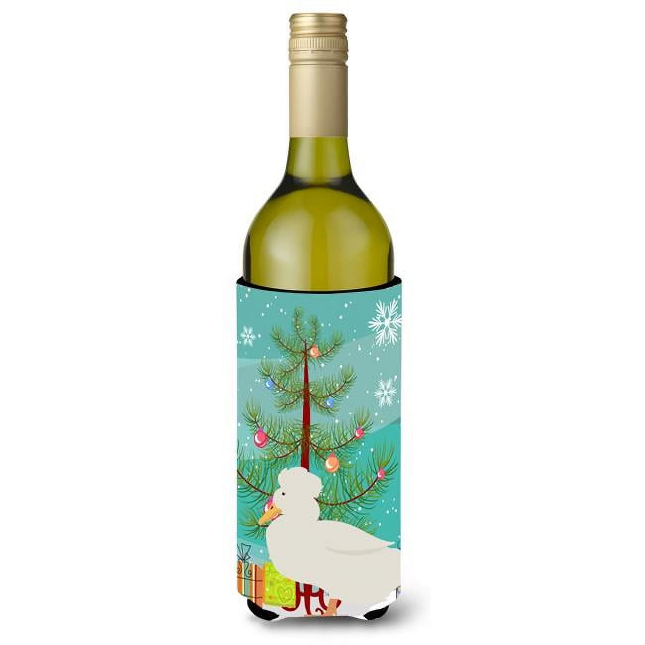 Picture of Carolines Treasures BB9224LITERK Crested Duck Christmas Wine Bottle Beverge Insulator Hugger