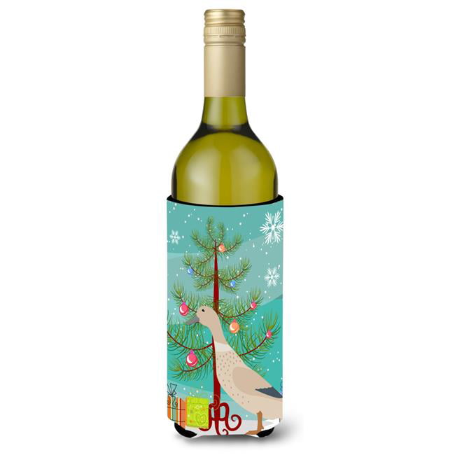 Picture of Carolines Treasures BB9225LITERK West Harlequin Duck Christmas Wine Bottle Beverge Insulator Hugger