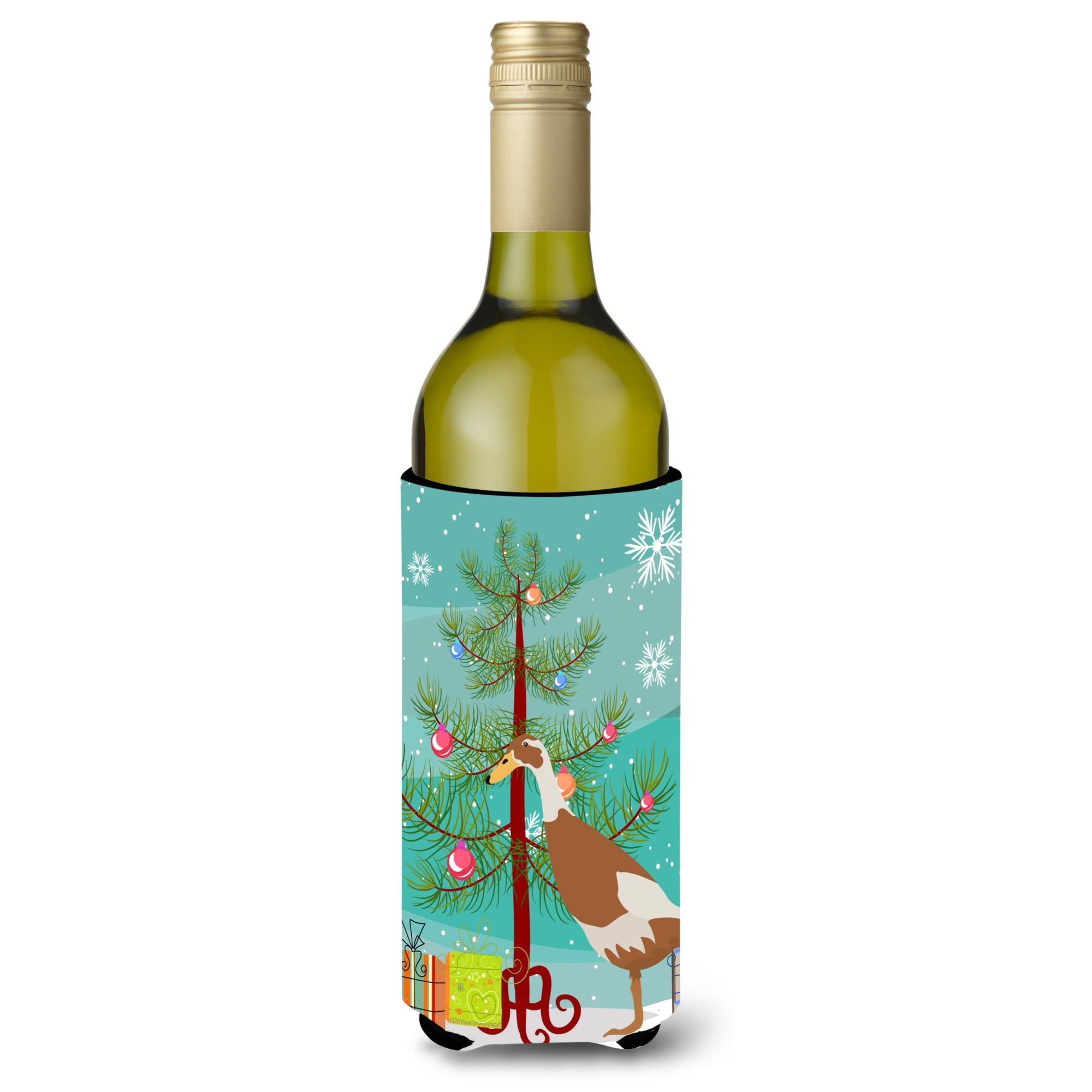 Picture of Carolines Treasures BB9232LITERK Indian Runner Duck Christmas Wine Bottle Beverge Insulator Hugger