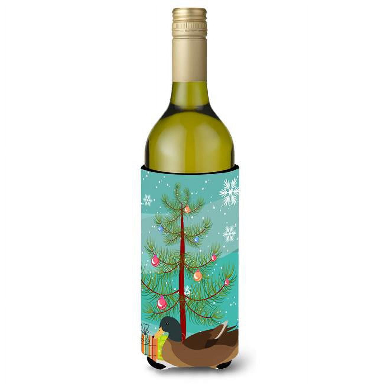 Picture of Carolines Treasures BB9233LITERK Khaki Campbell Duck Christmas Wine Bottle Beverge Insulator Hugger
